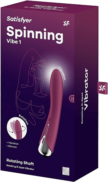 Вібратор для стимуляції точки G, червоний - Satisfyer Spinning Vibe 1 Red — фото N1