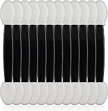Парфумерія, косметика Аплікатори для тіней, двосторонні, SA-06, 6,5 см., 10 шт., чорно-білі - Silver Style