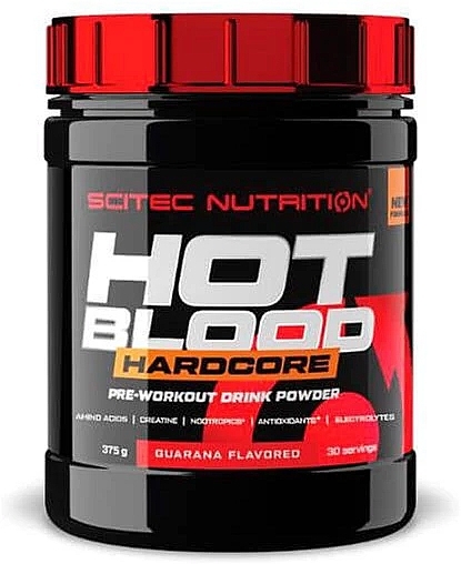 Предтренировочный комплекс - Scitec Nutrition Hot Blood Hardcore Guarana — фото N1