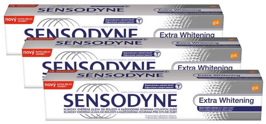 Набір - Sensodyne Extra Whitening (toothpaste/3х75ml) — фото N1