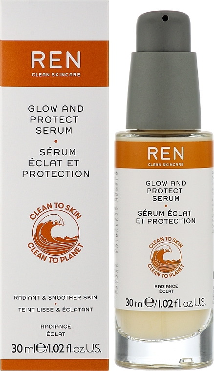 Сыворотка для лица - Ren Clean Skincare Radiance Glow And Protect Serum — фото N2