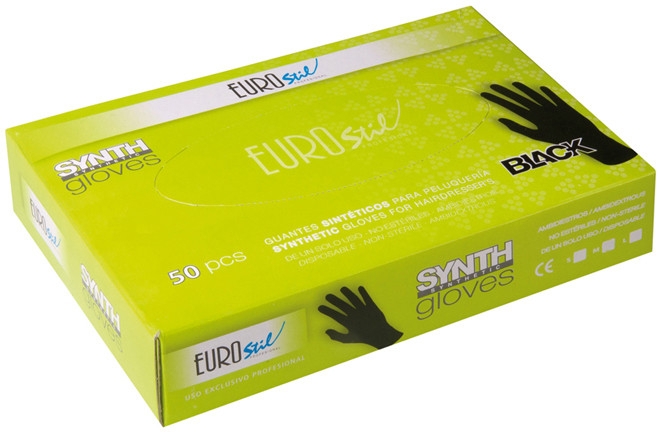 Перчатки для окрашивания 03462, средние, 50 шт. - Eurostil Synth Medium Gloves — фото N1