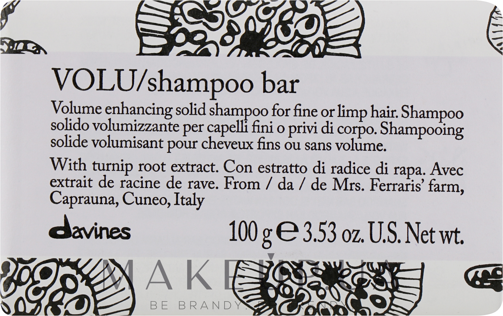 Твердий шампунь для надання об'єму тонкому й ослабленому волоссю - Davines Shampoo Bar — фото 100g