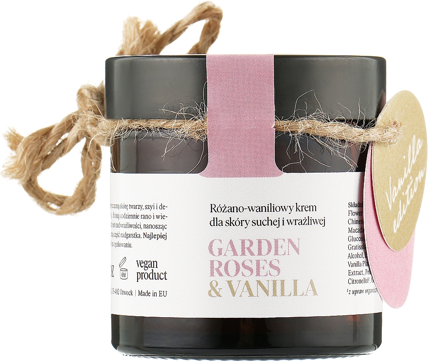 Увлажняющий крем для сухой и чувствительной кожи - Make Me Bio Garden Roses & Vanilla Cream