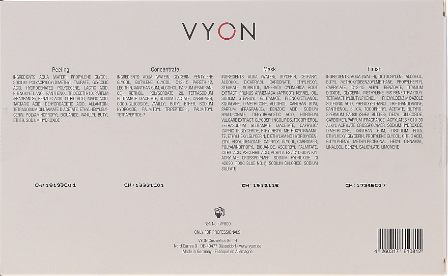 Набор - Vyon Specials Moisturizing Treatment (f/peeling/10ml + f/conc/7ml + f/mask/15ml + f/cr/7ml) — фото N2