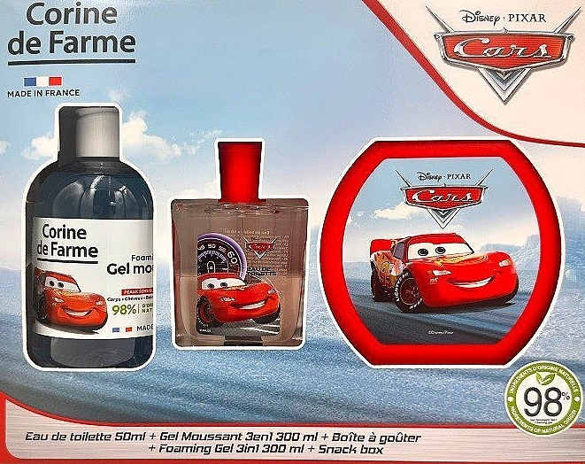 Corine De Farme Cars - Набор (edt/50ml + sh/gel/300ml + acc/1pc) — фото N1