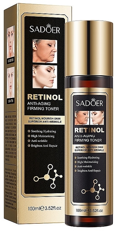 Тонер для обличчя з ретинолом - Sadoer Retinol Anti-Aging Firming Toner — фото N1