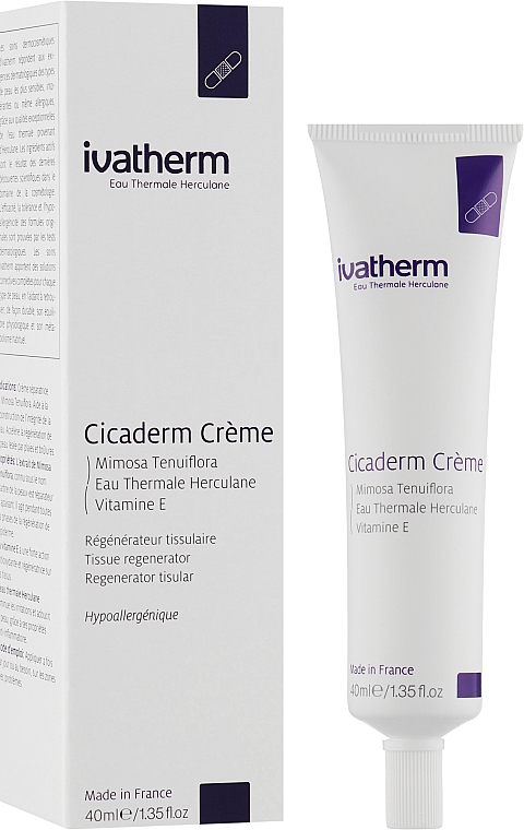 Восстанавливающий крем с экстрактом мимозы - Ivatherm Cicaderm Cream Tissue Regenerator With Mimoza Tenuiflora — фото N2