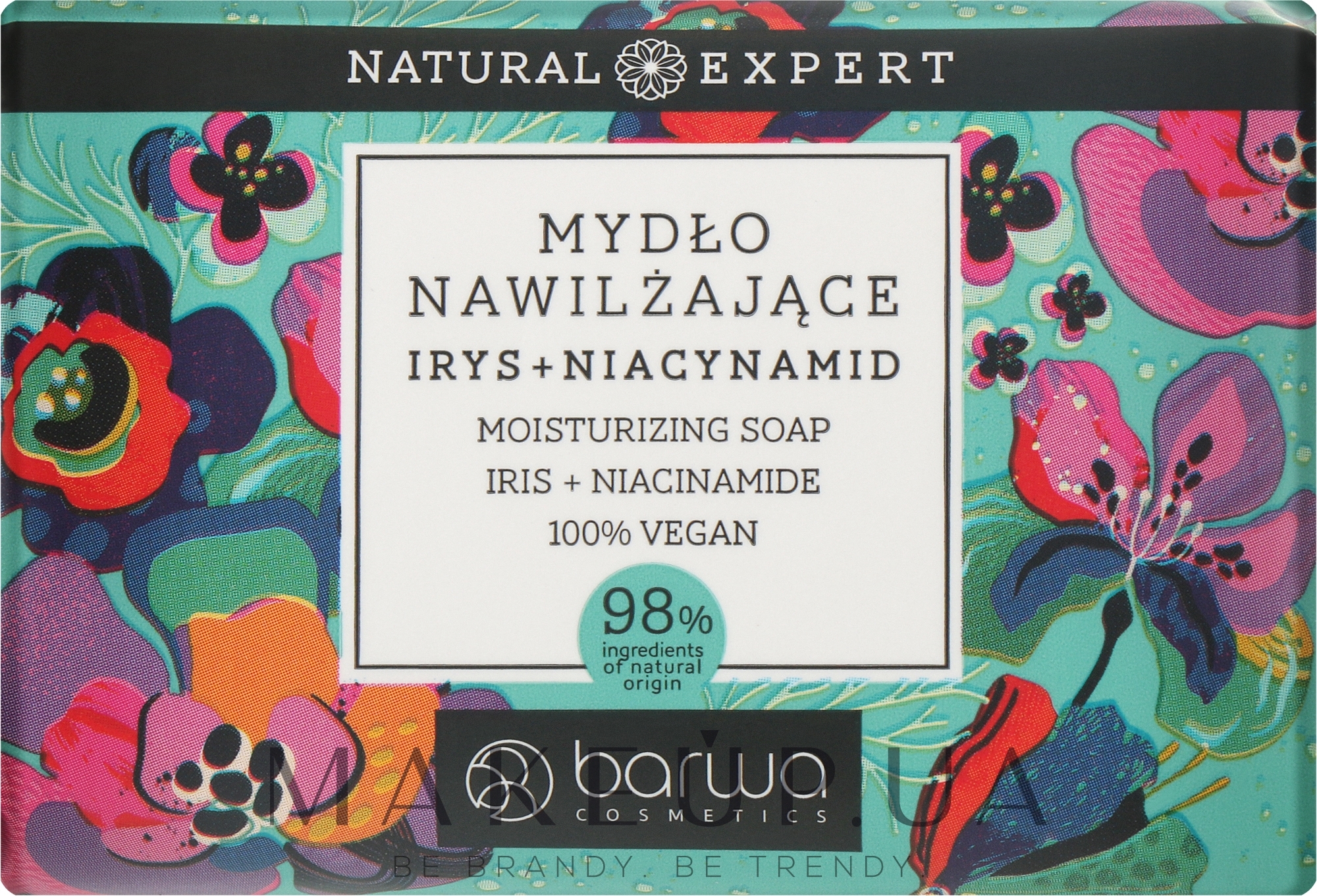 Твердое мыло "Ирис и Ниацинамид" - Barwa Natural Expert Iris + Niacinamide Moisturizing Soap — фото 100g