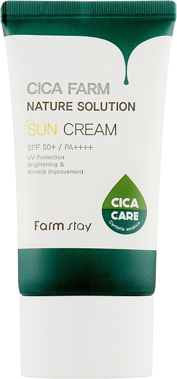 УЦЕНКА Солнцезащитный крем с центеллой SPF50 - FarmStay Cica Farm Nature Solution Sun Cream SPF50 + PA++++ * — фото N1