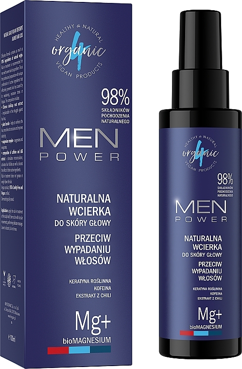 Натуральний зміцнювальний лосьйон для шкіри голови та волосся - 4Organic Men Power — фото N1