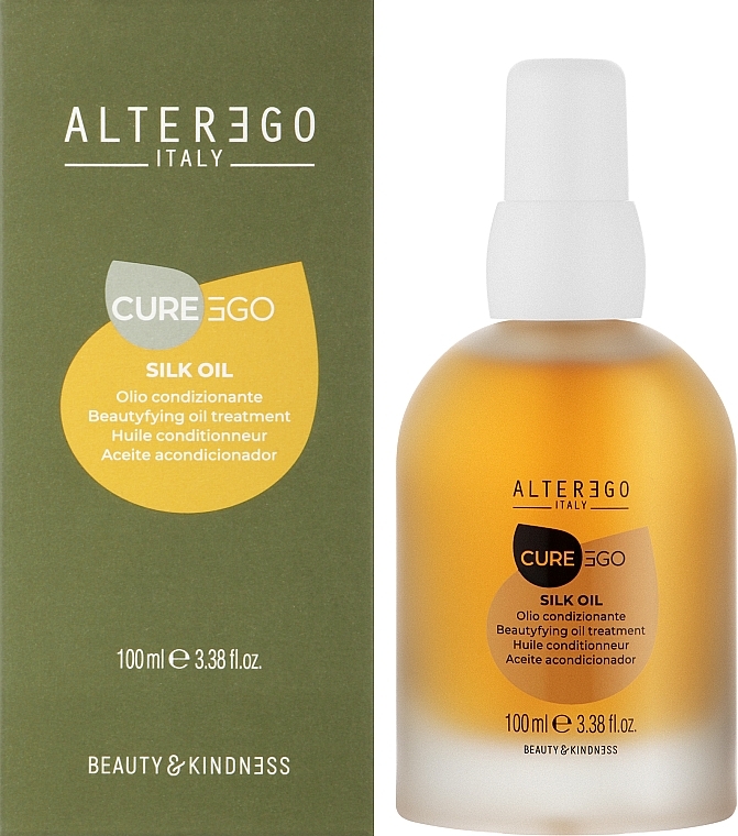 Олія для приборкання неслухняного і в'юнкого волосся - Alter Ego CureEgo Silk Oil Beautyfying Oil Treatment — фото N4