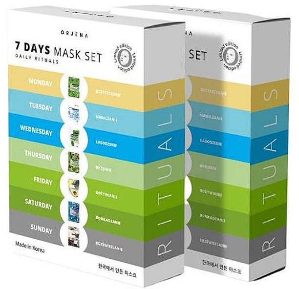 Набор тканевых масок, 7 продуктов - Orjena 7 Days Daily Rituals Mask Set — фото N1