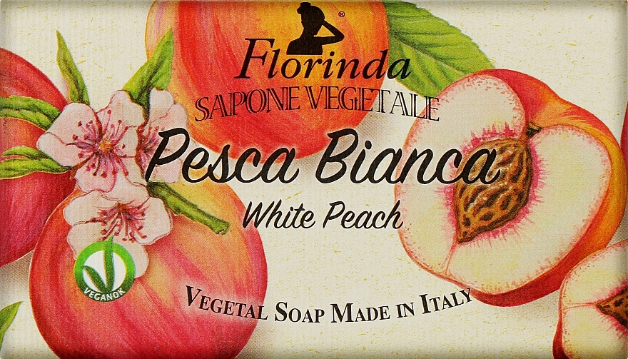 Мыло натуральное "Белый персик" - Florinda White peach Natural Soap — фото N1