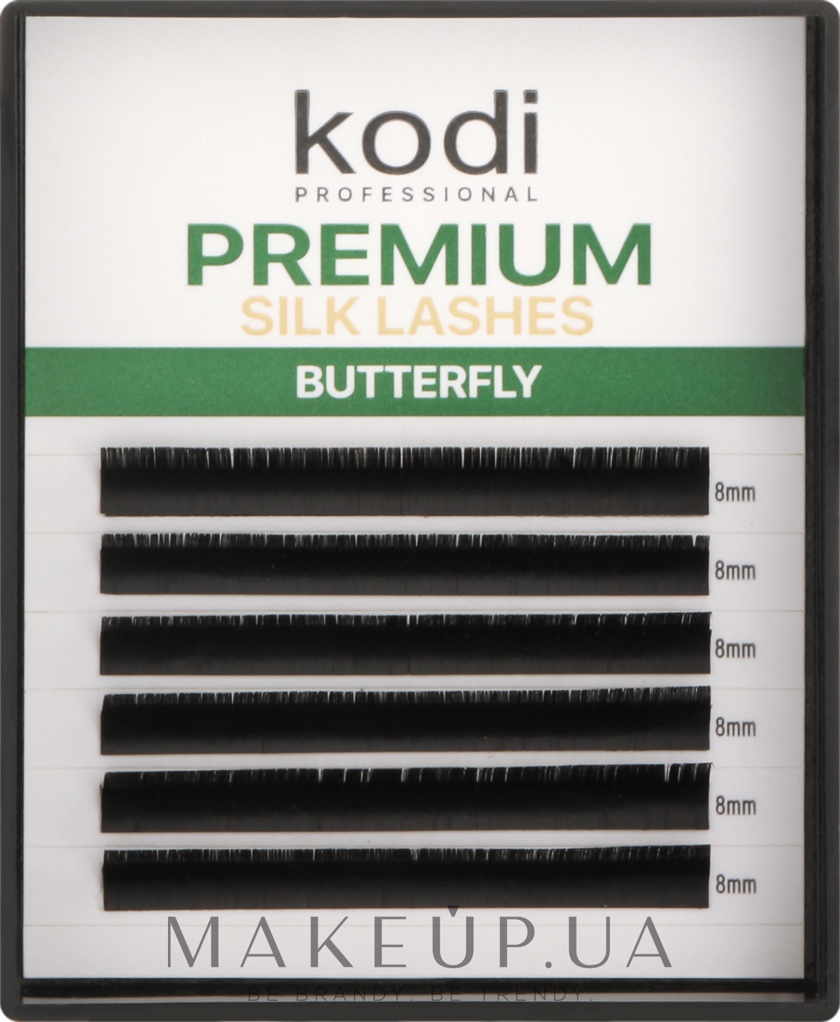 Накладні вії Butterfly Green B 0.07 (6 рядів: 8 мм) - Kodi Professional — фото 1уп