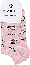 Парфумерія, косметика Бавовняні жіночі шкарпетки "Fast-Food", рожеві, пончик - Moraj