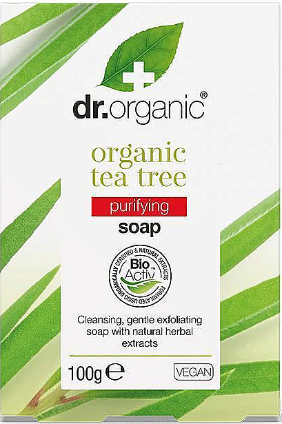 Мыло с экстрактом чайного дерева - Dr. Organic Tea Tree Soap — фото N1
