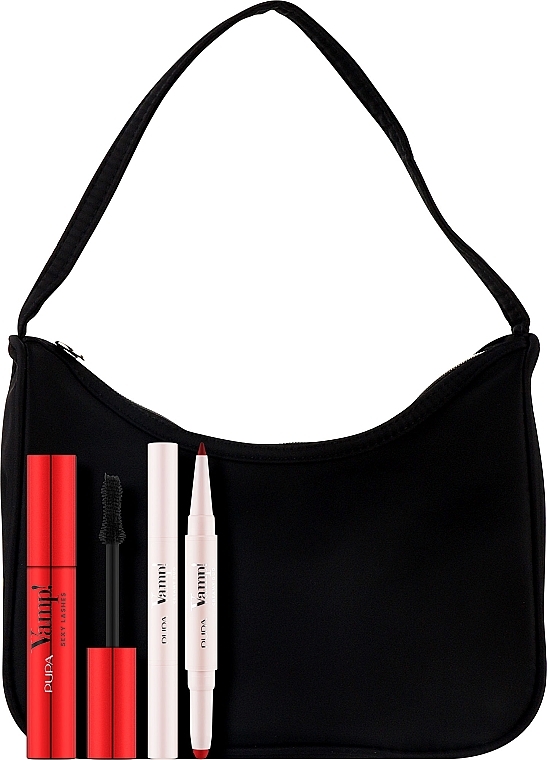 Набор - Pupa Vamp! Sexy Lashes & Vamp! Creamy Duo (mascara/9ml + lip pencil/lipstick/1g + bag) — фото N2