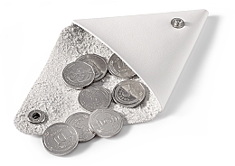 Кошелек-монетница для мелочей, белый “Triangle” - MAKEUP Triangle Coin-Purse Pu Leather White — фото N2