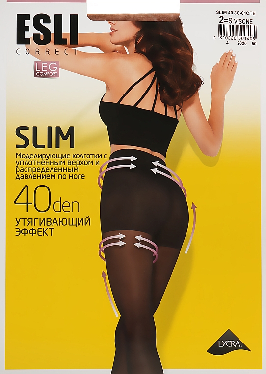 Колготки "Slim" 40 den, visone - Esli