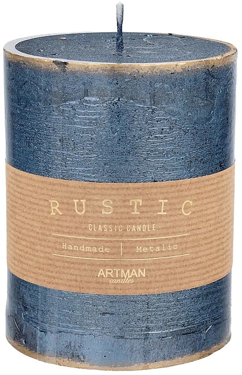 Декоративна свічка, 7х11,5 см, синя - Artman Rustic Patinated — фото N1
