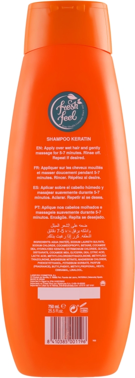Шампунь для волос "Кератин" - Fresh Feel Keratin Shampoo — фото N2