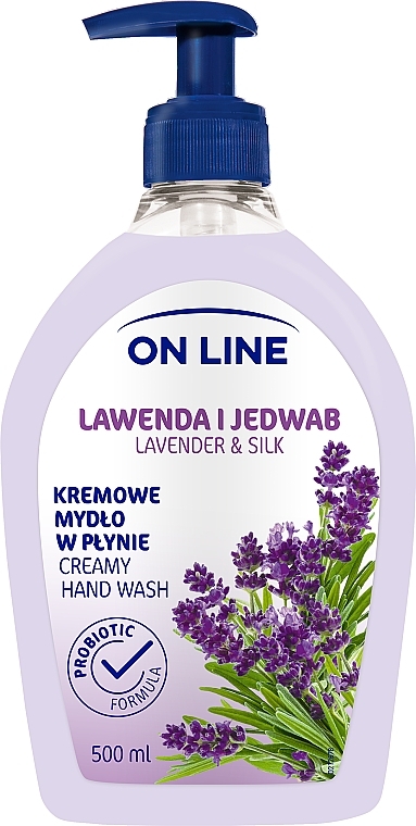 Жидкое мыло - On Line Lavender & Silk Creamy Hand Wash — фото N1