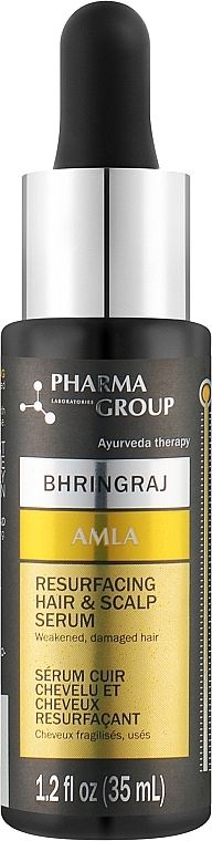 Омолаживающая сыворотка - Pharma Group Laboratories Bhringraj + Amla Resurfacing Hair & Scalp Serum — фото N2