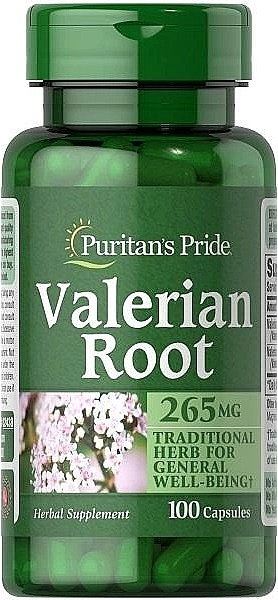 Харчова добавка "Корінь валеріани", 265 мг - Puritan's Pride Valerian Root 265 mg — фото N1