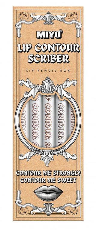Набір олівців для губ - Miyo Lip Contour Scriber Box (lip pencil/5x1.2g) — фото N1