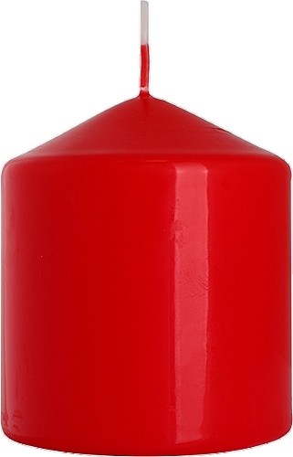 Свеча цилиндрическая 80x90 мм, красная - Bispol — фото N1