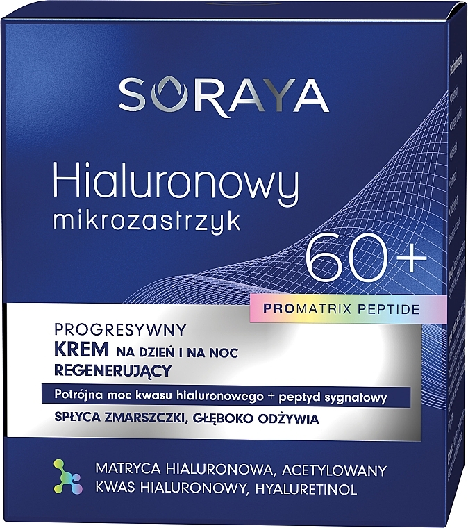 Регенерирующий крем для лица 60+ - Soraya Hyaluronic Microinjection Pro Matrix Peptide Regenerating Cream — фото N2