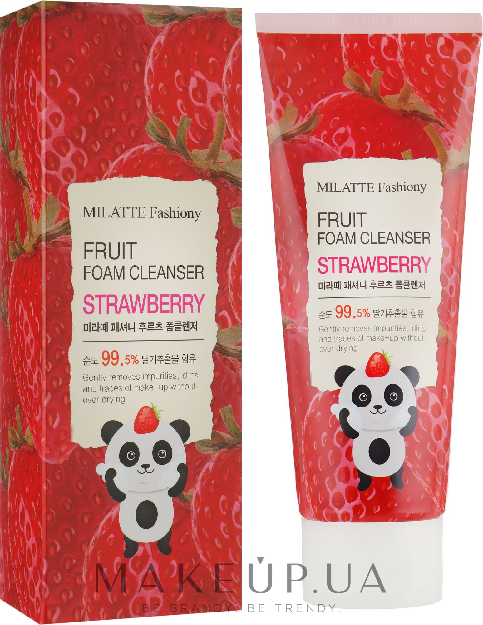 Пенка для умывания "Клубника" - Milatte Fruit Foam Cleanser Strawberry — фото 150ml