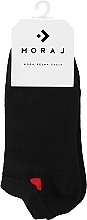 Подарочные носки "Валентинки" с сердечком, 1 пара, черные - Moraj — фото N1