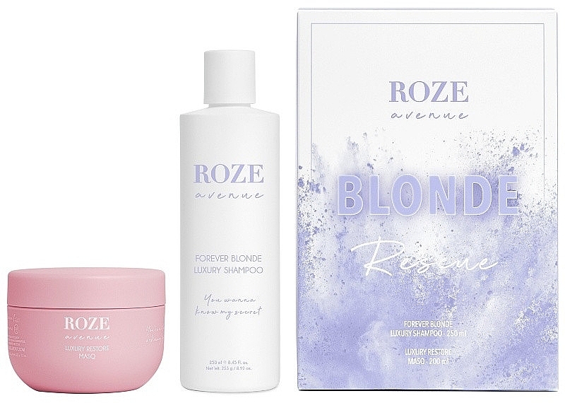 Набір - Roze Avenue Blonde Rescue Duo Set (shm/250ml + mask/200ml + bag/1pcs) — фото N1