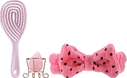 Подарочный набор - Donegal Pink (brush + hair band + sponge) — фото N2