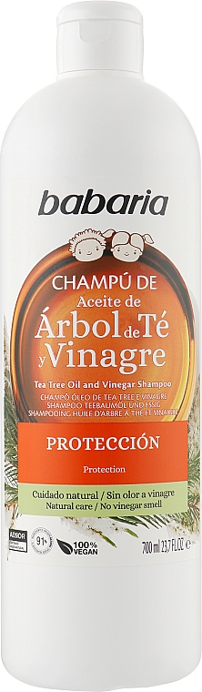 Дитячий шампунь з олією чайного дерева та оцтом - Babaria Vinegar Extract And Tea Tree Oil Shampoo — фото N1