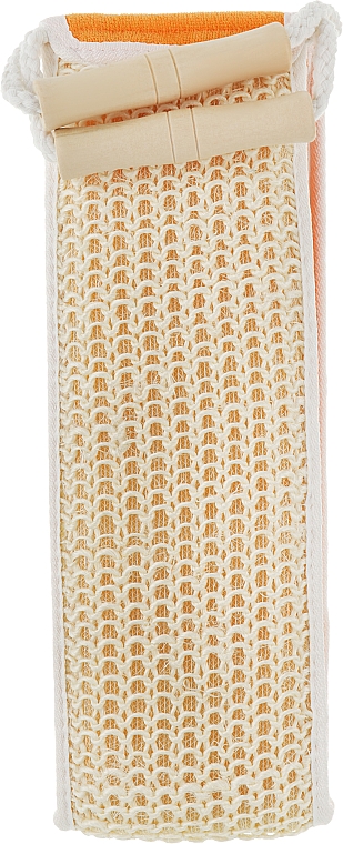 Губка для ванны с ручками "Сизаль", двусторонняя, оранжевая - York — фото N1