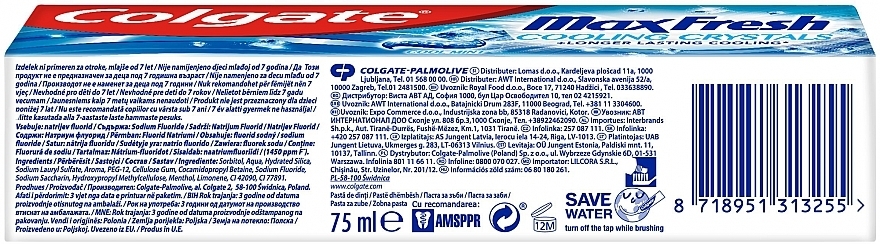 Зубна паста "Макс Фреш" з охолоджуючими кристалами освіжаюча - Colgate Max Fresh — фото N3