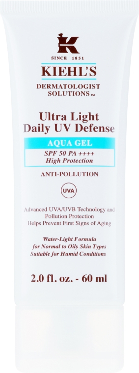 Сонцезахисний гель - Kiehl's Ultra Light Daily UV Defense Aqua Gel SPF 50 — фото N2