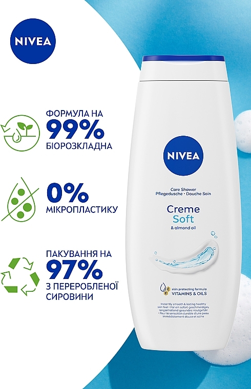 Гель-уход для душа "Крем Софт и миндальное масло" - NIVEA Creme Soft & Almond Oil Pure Care Shower — фото N4