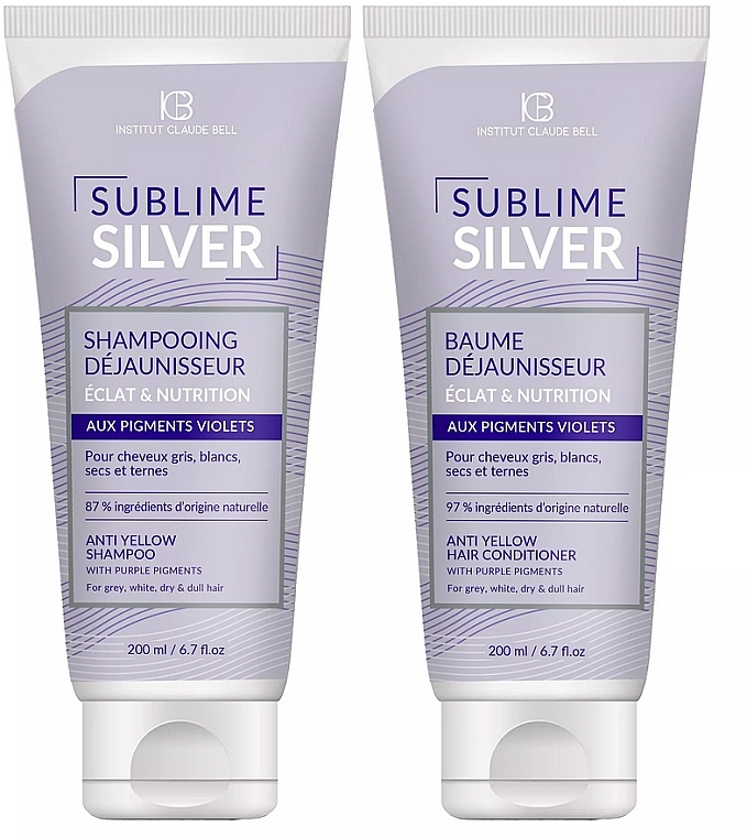 Набор - Institut Claude Bell Sublime Silver (sham/200ml + cond/200ml) — фото N1