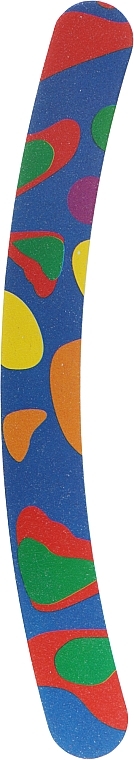 Пилка для нігтів бумеранг "Малюнок", синій принт - Zinger — фото N1