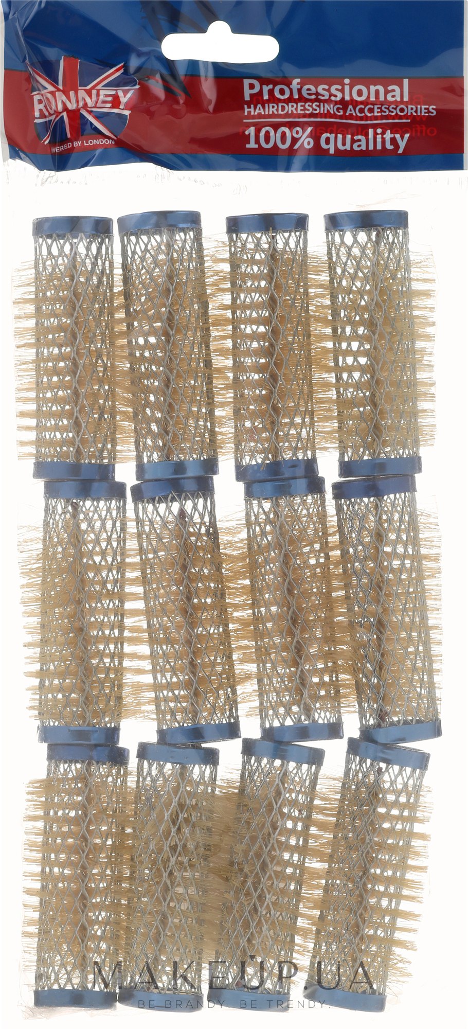 Бигуди 21/63 мм, синие - Ronney Professional Wire Curlers — фото 12шт