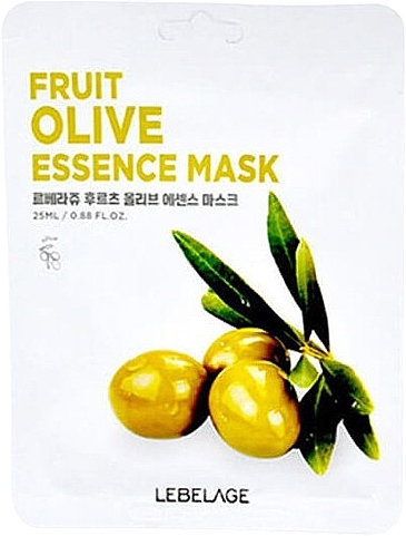 Тканевая маска для лица с оливковым маслом - Lebelage Fruit Olive Essence Mask — фото N1
