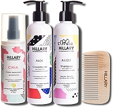 Парфумерія, косметика Набір - Hillary Aloe (sh/250ml + h/cond/250ml + h/spray/120ml + пов'язка)