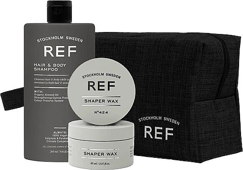 Набір - REF Hair & Body Essentials Kit (shmp/285ml + h/wax/85ml + bag) — фото N1