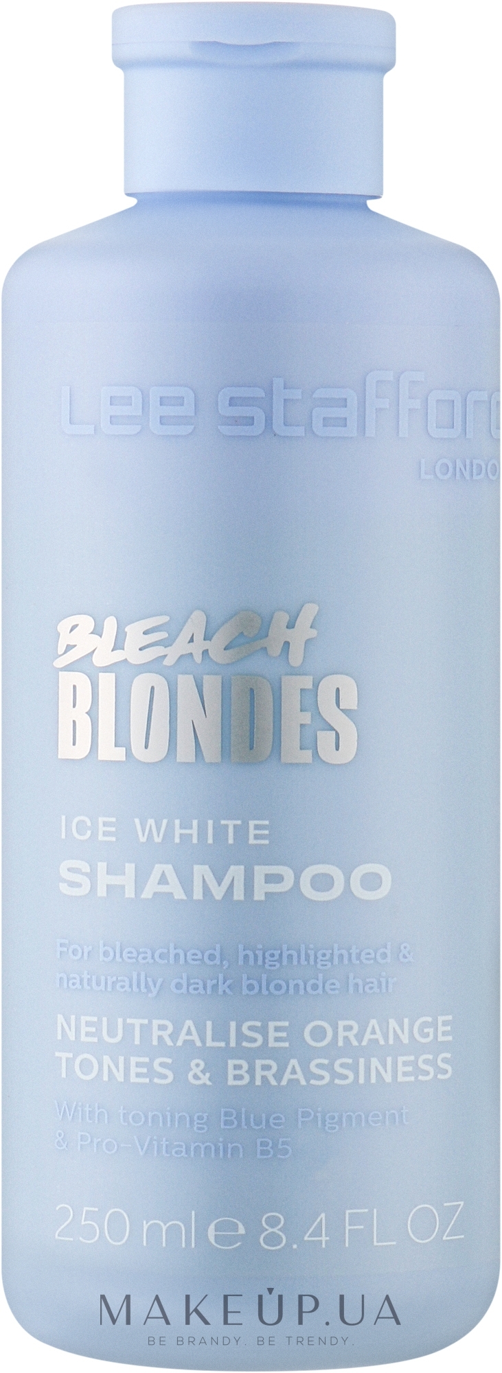 Шампунь с синим пигментом для светлых волос - Lee Stafford Bleach Blondes Ice White Toning Shampoo — фото 250ml