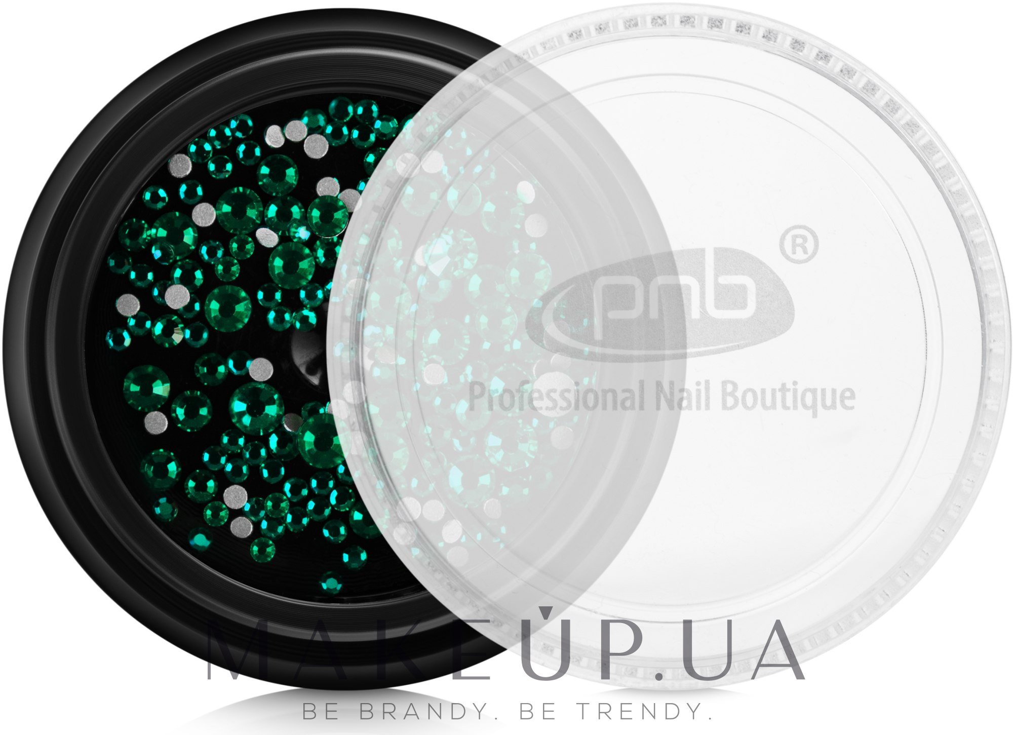 Стразы для ногтей - PNB Green Mix SS2,3,6,8,10,12 Glass — фото 200шт