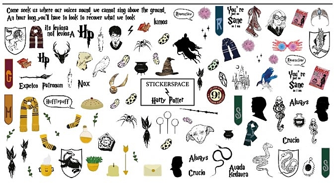 Дизайнерські наклейки для нігтів "Harry Potter" - StickersSpace  — фото N1